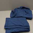 H.VERSAILTEX Linen Textured Table Cloths Round 70 Inch Premium Solid Tablecloth Spill-Proof Waterproof Table Cover for Dining Buffet Feature Extra Soft and Thick Fabric Wrinkle Free, Ink Blue