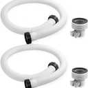 Jadive 2 Pcs Upgrade 1.5" x 59" Pool Hose for Above Ground Pools Pool Pump Replacement Kit Pump Filter Accessories with 2 Type B Hose Adapters, (White)