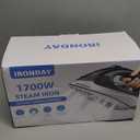 1700W Steam Iron for Clothes 20s Fast Heat-up, Iron with 10.14oz Water Tank, Non-Stick Ceramic Soleplate, Auto-Off, Spray Mist & Steam Burst, Ironing Clothes for Home