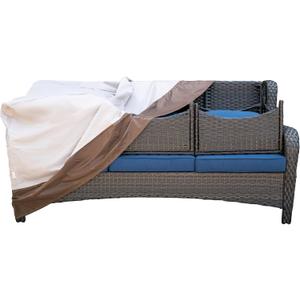 ovios Patio Furniture Covers Waterproof, Outdoor Furniture Cover for 3-Seater Sofa and Ottomans, Sectional Sofa Couch Chair Table Cover General Purpose Cover, 73.2" L*37" W*34" H, Beige-Brown (73" L x 37" W x 34" H)