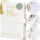 Wedding Planner Book and Organizer - Faux Leather 'Future Mrs' Wedding Planning Book and Organizer 2024-25 I Wedding Binder inc. Pen, Bookmark & Stickers & Bridal Countdown Calendar I Designed in USA (Pearl)