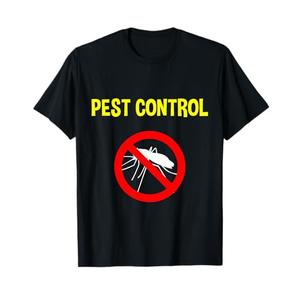 Pest Control Funny Halloween Costume Exterminator Tee T-Shirt (L, Black)