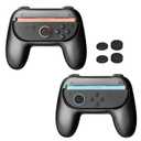 WEOTOO Grips Compatible with Switch 2 (2025) JoyCon, 2 Pack Ergonomic Anti-Slip Handles with 4 Thumb Grips, Switch Holder Accessories for NS2 JoyCon Controller, Wear-Resistant (Black)