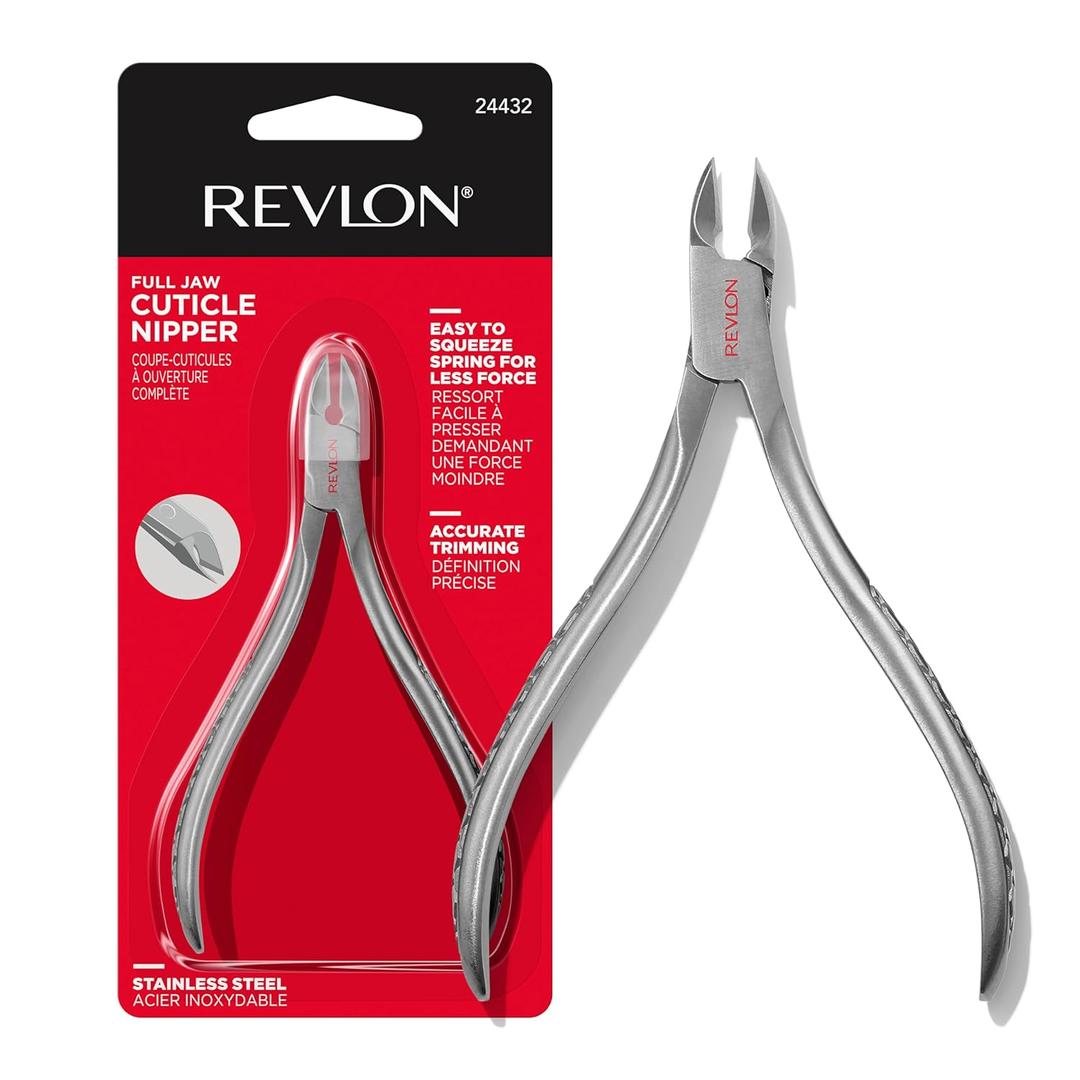 Revlon Full Jaw Cuticle Nipper, Manicure Tool for Nail Care, Made with Stainless Steel, High Precision Blade, Easy to Squeeze Spring, 1 Count