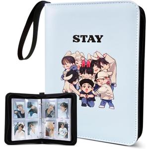 Cute Photocard Binder Cartoon 400 Pockets Photocard Holder Book with Sleeves Photo Album for Lomo Cards (Light Blue-Stay)