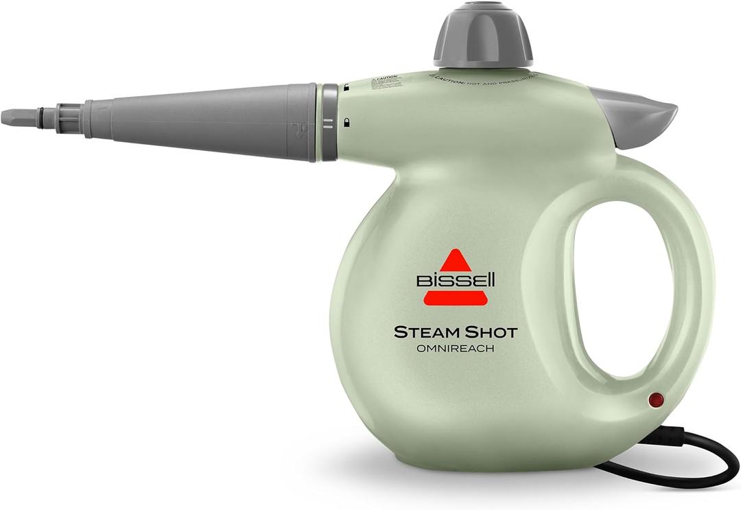 BISSELL® Steam Shot™ OmniReach handheld portable steam cleaner for tile, grout, windows, bathrooms, kitchens, fabric steaming tool, includes 10 tools