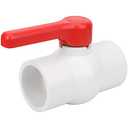 2-1/2" PVC Ball Valve Water Pipe Shut-off Valve Socket with Red T-Handle for Cold Water Supply lines, Irrigation Pipe fitting System(Socket x Socket), 2.50" PVC Water Shut-off Valves Fitting, SCH40