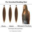 Brown Braiding Hair Pre Stretched Hypoallergenic Non Toxic Synthetic Knotless Prestretched Braiding Hair Extensions Yaki EZ Braid Pre-Stretched