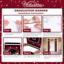 4 x 2026 Graduation Decorations,Congrats Grad Banner Backdrop for Class of 2026 Decorations- Maroon Graduation Party Decorations
