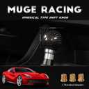 Real Carbon Fiber Shift Knob Gear Shifter Knobs with 3 Adapters Round Ball for Most Manual Car Universal Gear Shift Knob (Red)