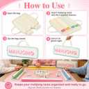 Mahjong Rack Storage Bag for 4 Racks, 4-Compartment Travel Case, Beige, One Size