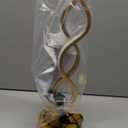 NUR Gold Infinity Spiral LED Table Lamp, Lamps for Bedrooms Dimmable Metallic Bedside Lamp with Touch Controller, 3 Colour Temperature, 15.8 Inch Height for Living Room