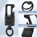 Keychain, Works with Apple Find My, Heavy Duty Keychain Bottle Opener, Carabiner Car Key Chains with GPS Tracker, Key Finder, Bluetooth Tracker for Luggage, Kids, Bags and More, Rechargeable, Black