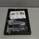 Bedside Shelf for Dorm Room, Metal Bunk Bed Table Shelf with Cord Hole for Top Bunk, College Dorm Room Essentials, Clip on Nightstand Tray Organizer for Bunk Loft Dorm Bed (Black)