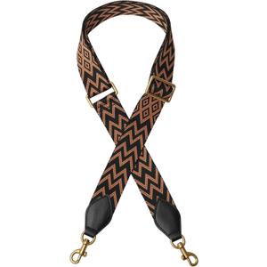 Crossbody Bag Strap Soft Cotton Adjustable Replacement Purse (Black&brown)