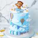 LaVenty Blue Airplane Cake Topper Airplane Cake Decorations Plane Cake Topper for Time Flies 1st Birthday Decorations Airplane Birthday Baby Shower Decorations