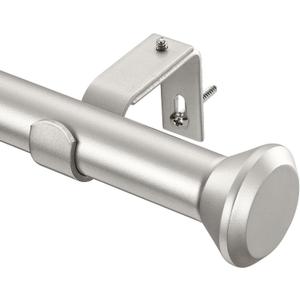 SIMEWIN Heavy Duty Curtain Rods for Windows 28 to 48 Inches, 1 Inch Silver Adjustable Curtain Rods with Diamond Finials (Silver,28-48)