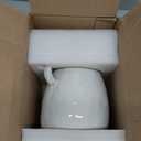 White Ceramic Vase with 2 Handles, Modern Farmhouse Decor, Rustic Terracotta Pottery, Decorative Flower Vases, Clay Small Vase, Centerpiece for Dining Table - 7 Inch Tall