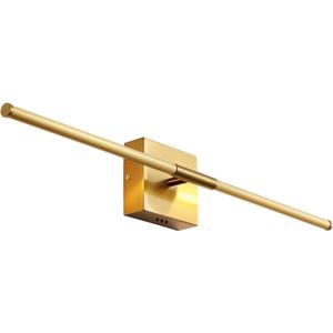 JONATHAN Y 28" Brass Gold Modern Dimmable Integrated LED Wall Sconce, Metal Vanity Light for Bathroom Mirror Bedroom Hallway, Sleek Hardwired Wall Lamp Fixture, 3000K (JYL7022B)
