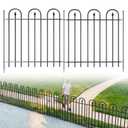 BOWDIMS Garden Fence Animal Barrier - 10 Panels, 32 in(H) x 24 ft(L) No Dig Garden Fence, Arched Decorative Garden Fence Border with Ground Stakes, Rustproof Metal Fencing for Yard Patio Dog Rabbit
