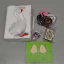 24 Pcs Magnetic Goose Key Holder Cute Resin Goose Statue with Cowboy Hats Bandanas Writable Interchangeable Signs Chalk for New Apartment Housewarming Gifts Office Table Desk Home Decor