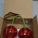 Disco Ball Cherry Disco Mirror Ball Hanging Reflects Light for DJ Club Stage Bar Party Wedding Holiday Decoration Home Cherry Decor (3.9, Red)