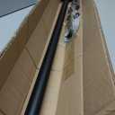 1" Curtain Rod Telescoping Single Drapery Rod 36-72 Inches, With Square Heavy Duty Aluminum Alloy Finials, Matte Black