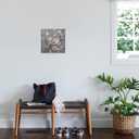 ART.COM Wall Art Print White Cherry Blossoms I on Grey Crop by Danhui Nai, 16" x 16"