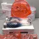 BesLowe 26in Tall Glass Table Lamps Set of 2 with 2 USB Charging Ports & LED Nightlight, Large Coastal Table Lamps for Living Room End Table, Modern Beach Lamps for Bedroom Bedside Nightstand, Blue