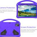 YRH Kids Case for Lenovo Idea Tab Plus 12.1 inch Tablet 2025, Model TB361FU, EVA Shockproof, with Stand Handle (Purple)