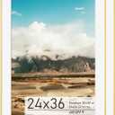 Premium Aluminum Picture Frame, 24x36 with Mat for 20x30, HD Tempered Glass, Metal Photo Frame for Wall Display (Gold, Pack of 2)