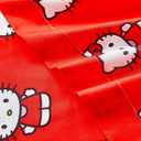 Hello Kitty Bedding Set Twin Bed - Bundle with Bedspread, Flat Sheet, Fitted Sheet, and Pillowcase for Twin Bed Plus Stickers, More