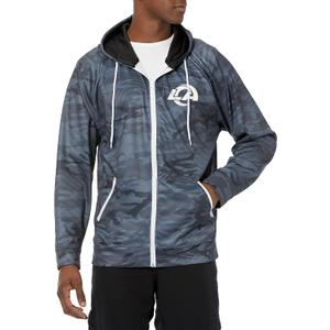 Zubaz NFL Men's Allover Tonal Camo Lines Full Zip Hoodie (Large)