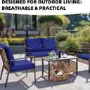 8Pcs Outdoor Cushion Covers, Patio Cushion Covers,Stretch Elastic Slipcovers, Replacement Washable & Reusable Furniture Protector for Patio Couch (Lake Blue,Cover Only)