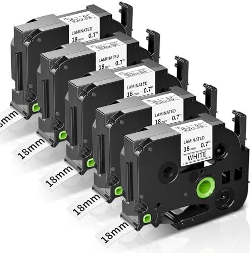 Amazon.com: Anycolor TZe-241 TZ Tape 18mm Laminated White Replacement for Brother P Touch 3/4'' (0.7") Label Maker Tape TZe241 for Brother Ptouch PT-D400 D410 D600 D610BT D460BT Refills, 5-Pack : Electronics