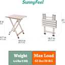 SUNNYFEEL Folding Camping Table - Lightweight Aluminum Portable Picnic Table, 18.5x18.5x24.5 Inch for Cooking, Beach, Hiking, Travel, Fishing, BBQ, Indoor Outdoor Small Foldable Camp Tables