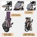 2 in 1 Baby Stroller Newborn Stroller Foldable Convertible Infant Stroller Pushchair Folding High Landscape Infant Carriage,Toddler Pushchair Gray Baby Stroller, Manufacturing Date: 03/2026