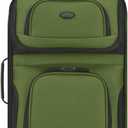 U.S. Traveler Rio Lightweight Softside Rolling Carry-on Suitcase, 2-Wheel Single, Green