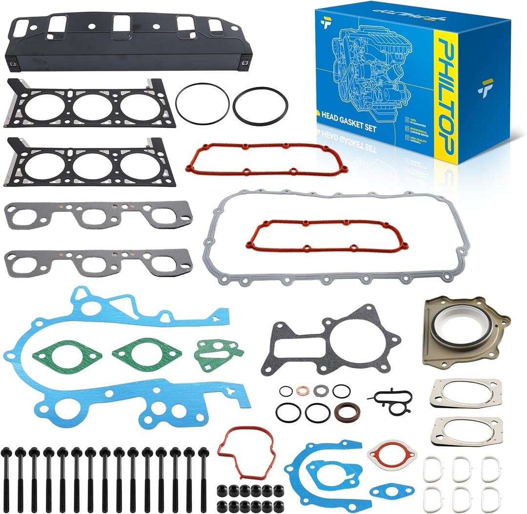 PHILTOP HS9996PT-2 Head Gasket Set Fit for Chrysler Town & Country 2004-2010L, Dodge Grand Caravan 2004-2010, Routan 2009-2010, Pacifica 2005, 2007-2008, for 3.8L Engine Cylinder Head Gasket kit