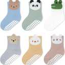 Baby Non Slip Ankle Socks with Grippers for 0 Months-7 Years Old Walking Socks