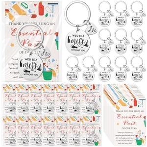 Henoyso Housekeeping Appreciation Gift Bulk Keychains Environmental Services Week Gift for Cleaners Employee Coworker, Set of 2