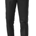 Plaid&Plain Men's Dress Pants Slim Fit Stretch Khaki Pants Wrinkle Free (29W x 30L, Black)