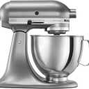KitchenAid Artisan Series 5 Quart Tilt Head Stand Mixer with Pouring Shield KSM150PS, Contour Silver, Zinc (Onyx Black)