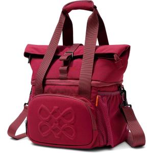 Dual Compartment Insulated Lunch bag, with 2 Leakproof Compartments & Roll-top, 13L Lunchbox for Work (Burgundy)