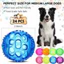 24 pcs 2.36'' Squeaky Dog Toy Balls Rubber Dog Toys for Playing Fetching Retrieving Durable Aggressive Chewers Teeth Cleaning and Training Balls for Medium, Small Dogs Puppy (Multicolor)
