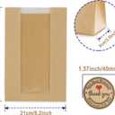 Pack of 35 Paper Bread Bags for Homemade Bread, Paper Bakery Bag for Baked Food Packaging Storage, Large Kraft Paper Bread Loaf Bag with Window Label Seal Sticker included Pack of 35,12.5x8.3x4 Inches