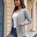 Tralilbee Women's Cardigans with Pockets Long Sleeve Casual Open Front Cardigan Sweaters for Women S-XL (Gray, M)