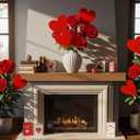 Thyle 12 Pcs Valentines Day Decorations Tree Ornaments Extra Large Red Heart Rose Picks Heart Cute Valentines Picks for Valentine's Day Tree Topper Home Vase Wedding Office Decor