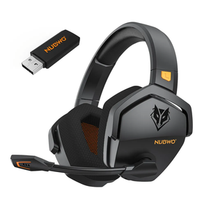 NUBWO G06 Dual Wireless Gaming Headset with Microphone for PS5, PS4, PC - 23ms Low Latency Audio - 100-Hour of Playtime - 50mm Drivers (Black-Orange)