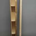 48x8x5 Fireplace Mantel - Handcrafted Hollow Rustic Solid Wood Wall Mounted Floating Shelf with Invisible Heavy Duty Wood Bracket (Weathered Brown)